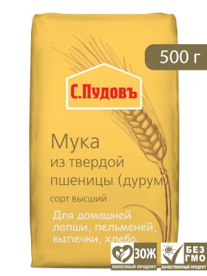 Мука из Твердой Пшеницы в/с (крупка) 500г С.Пудовъ